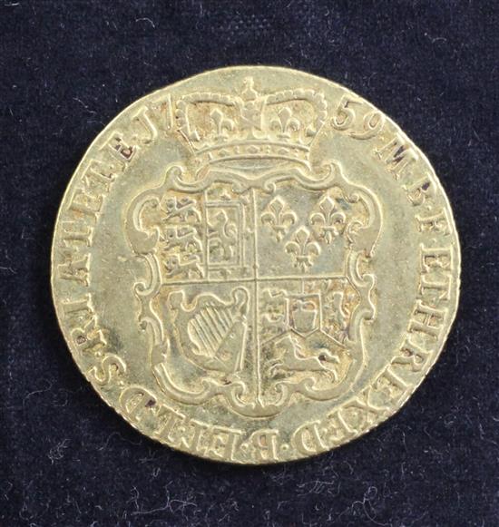 A George II gold guinea, 1759,